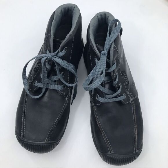 KEEN Black Leather Chukka Lace Up Ankle Boots - Picture 1 of 15